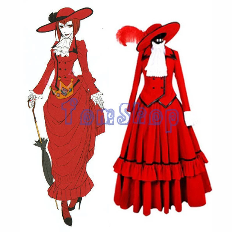 Kuroshitsuji Ciel Angelina Dulles (Madame Red) sukienka Cosplay edycja Deluxe kobiety Halloween fantazyjne kostiumy imprezowe rozmiar niestandardowy