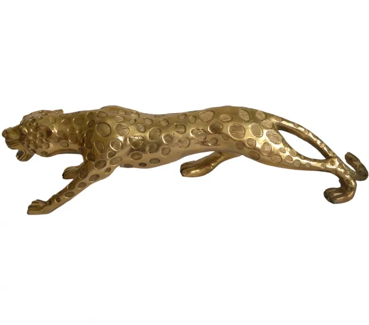 Leopard Ornaments Copper Cheetah Town House Lucky Office Home Craft Decoration