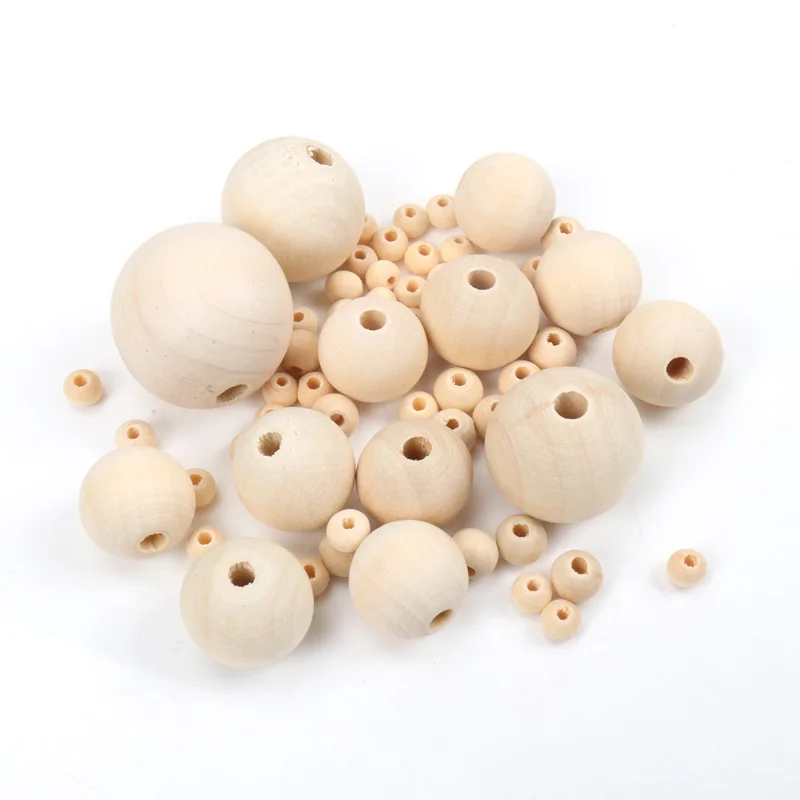 Fashion Hot Beads Natural Round Loose Wood Spacer Beads for Jewelry Making Bracelet Necklace Accessories 6/8/10/12/14/16/18mm