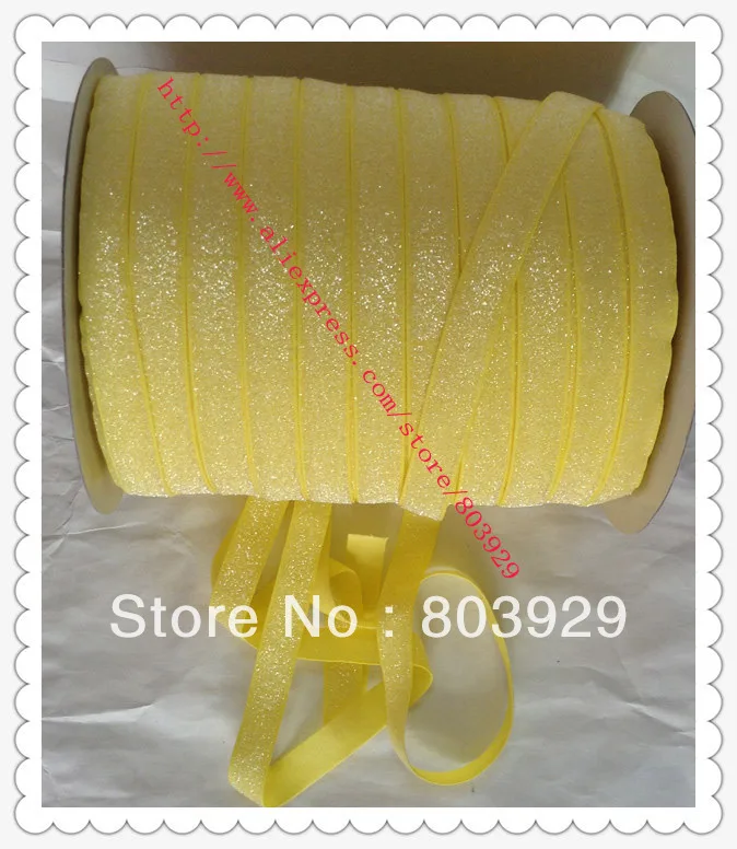 Stretch Metallic Headband Ribbon     Lemon Sparkle Ribbon   3/8