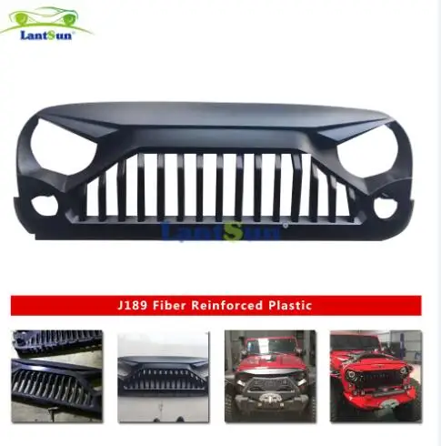 Car Angry Front Grille ABS Material for Jeep Wrangler JK 2007-2017 lantsun J189