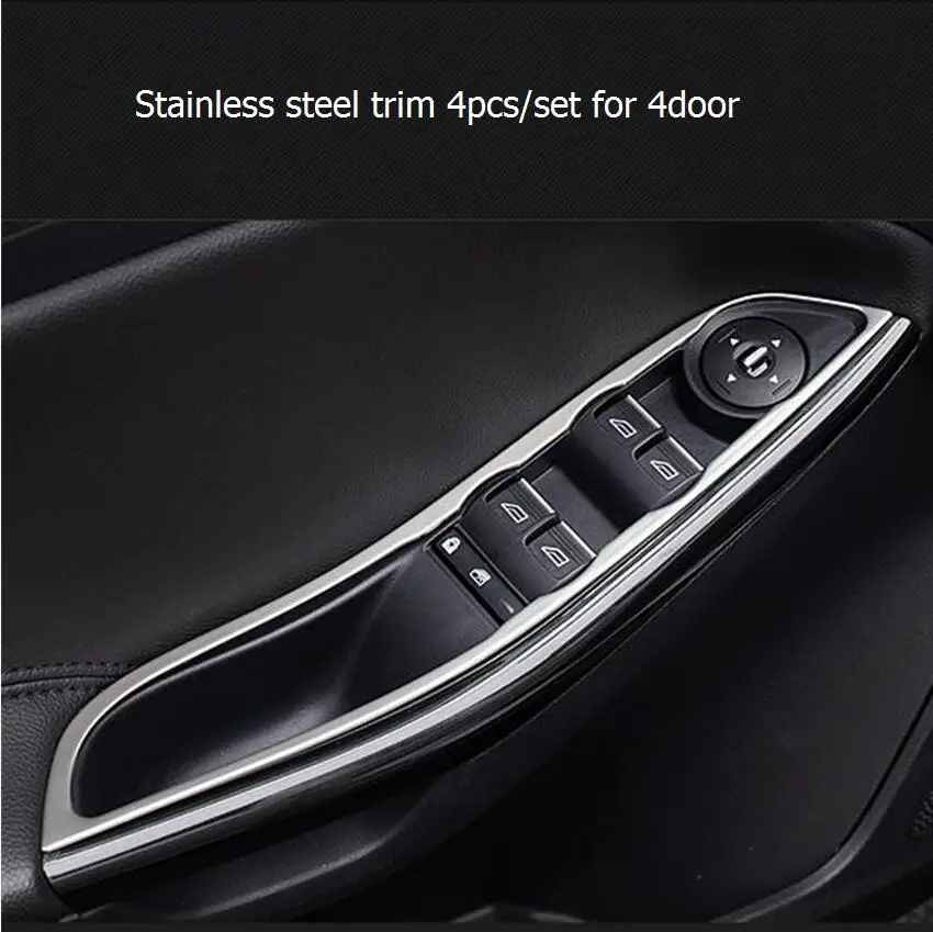 4pcs/set car styling interior door armrest handle Frame stainless steel trim case for Ford Focus 3 2012-2018,auto accessories