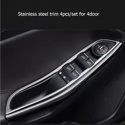 4pcs/set car styling interior door armrest handle Frame stainless steel trim case for Ford Focus 3 2012-2018,auto accessories