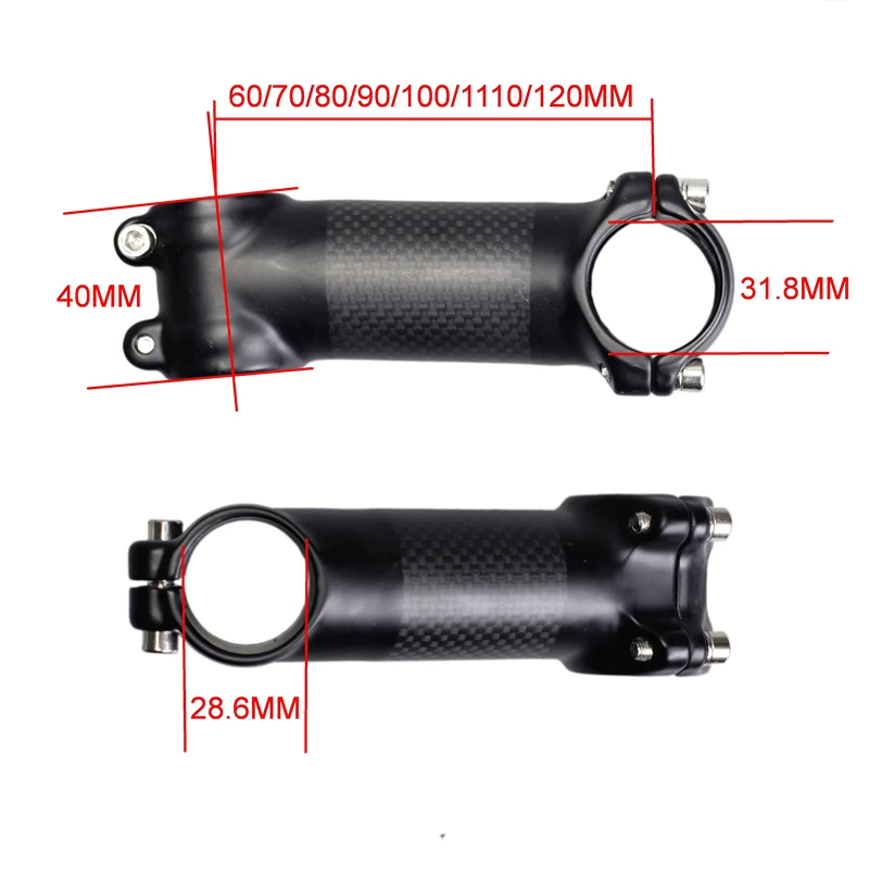 Ultra-light carbon fiber bicycle stem, carbon fiber, aluminum, for road bike, MTB, 60mm-120mm Matt, new 2019