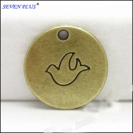 High Quality 10 Pieces/Lot 20mm*20mm Diy Jewelry Charm Round Disc Antique Bronze Charms