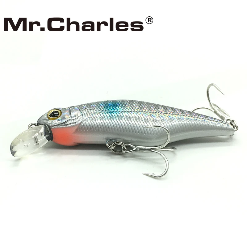 Mr. Charles CMC015 przynęty wędkarskie 70mm/8.5g Shad, 0-0.8M pływające, profesjonalna jakość Minnow twarda przynęta 3D crankbait oczy