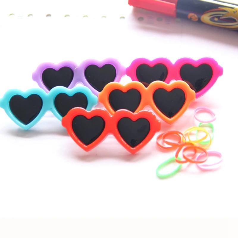 Heart Glasses Pet Puppy Accessories Dog Bows  PT45 Chihuahua Poodle Cat Animals 4pcs/lot Red/Yellow/Pink/Blue/Purple Groomings