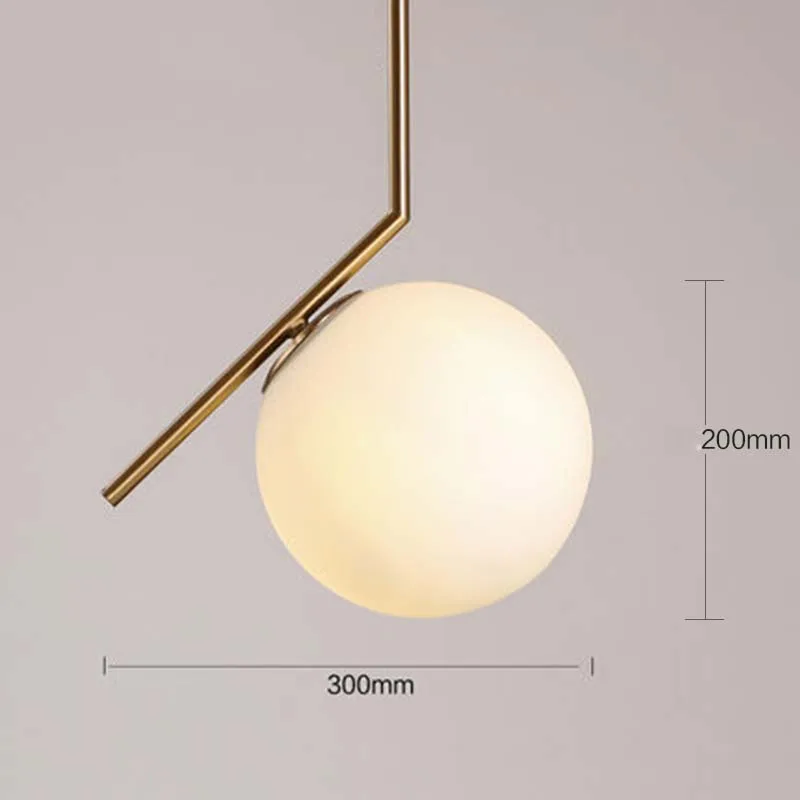 Modern Brief Fashion Loft Lustre Round Glass Led Pendant Lamp Restaurant Kitchen Dinning Living Room Home Decor Lighting Fixture