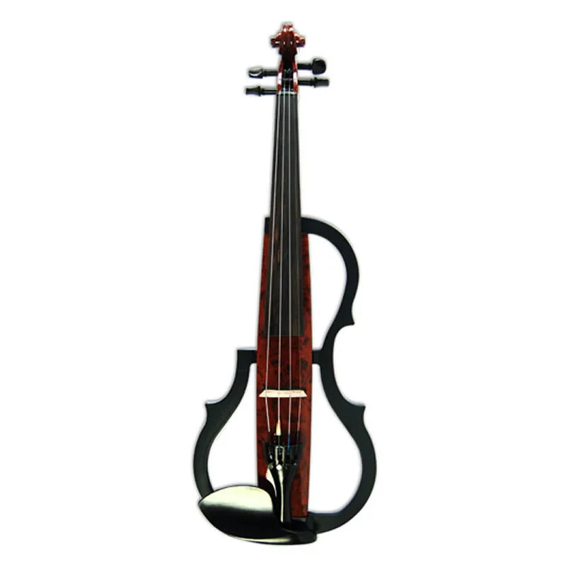 Hot selling 3-Band-EQ Electric Art Violin Full size 4/4 strings Coffee Solid Wood Silent Violino with Ebony Fittings with case