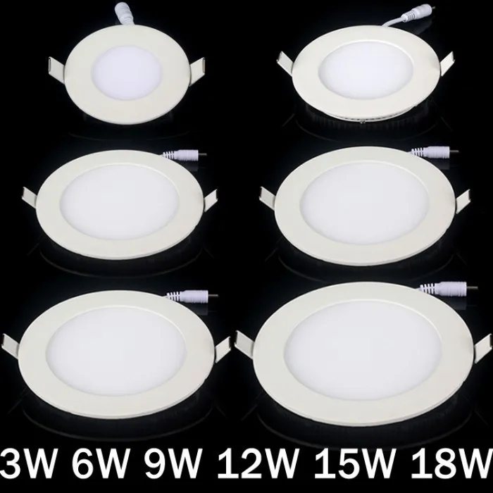 1pcs 3W 6W 9W 12W 15W 18W CREE SMD2835 Led Recessed Ceiling Panel Down Lights Bulb Lamp Round Shape With driver