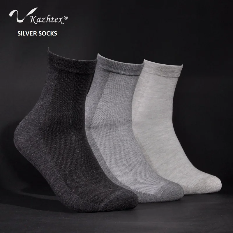 Calcetines de desodorización antibacterianos para hombre, calcetines de vestir de fibra plateada, calcetines de negocios para CEO y Elite, calidad