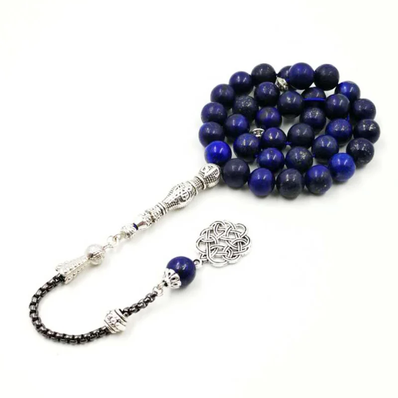 

Lapis lazulis Rosary Muslim gfit For Ramadan Tasbih 33 66 99 Paryer beads Muslim misbaha Man's bracelets luxurious Rosary