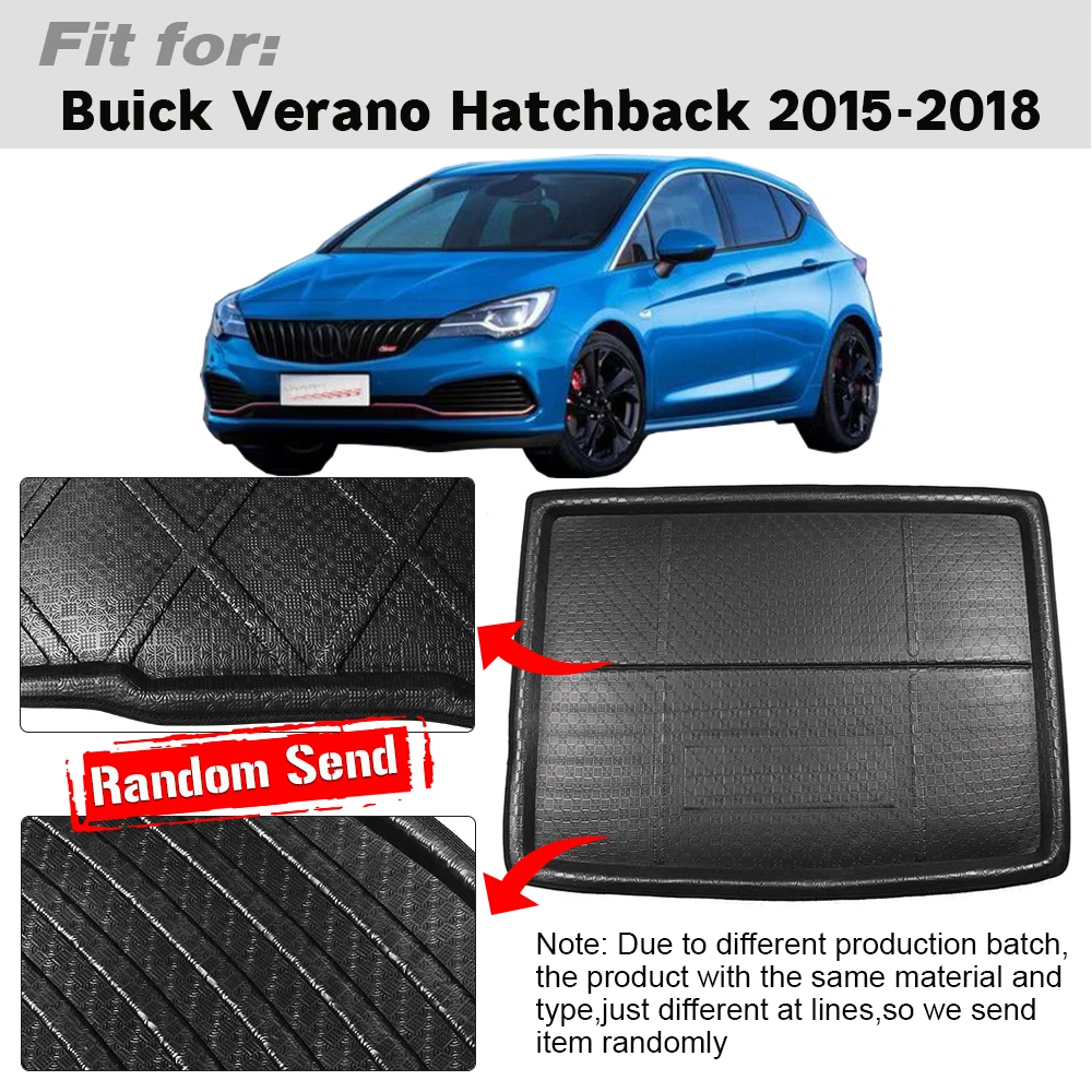 Buildreamen2 For Buick Verano Hatchback Car Tail Cargo Pad Floor Carpet Tail Tray Boot Mud Rear Trunk Mat 2015 2016 2017 2018