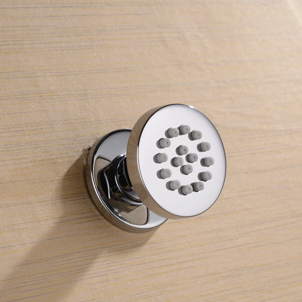 Seite Sprayer Bad Dusche Kopf Messing Chrome Verstellbare Runde Massage Spa Körper Jet