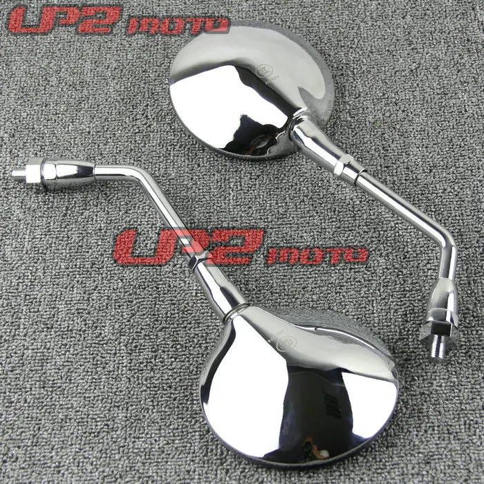 Dla Honda CB400SS CL400 10mm zgodnie z ruchem wskazówek zegara uniwersalny metalowy Chrome Retro lusterko motocyklowe lusterka wsteczne widok z tyłu