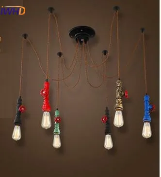 

Creative Retro Iron Pendant Lamp Single Head Vintage Industria Pendant Lights Simple Antique Hanging Lamps Bedroom Edison Bulb