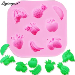 M279 Pineapple Banana Strawberry Cherry Apple Kiwi Fruit Chocolate Cake Decorating Tools DIY Fondant Silicone Mold