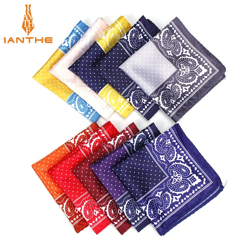 男性のハンカチヴィンテージペイズリードットポケット正方形ソフトシルク Hankies ウェディングパーティービジネスハンカチ胸タオルギフト 24*24 センチ