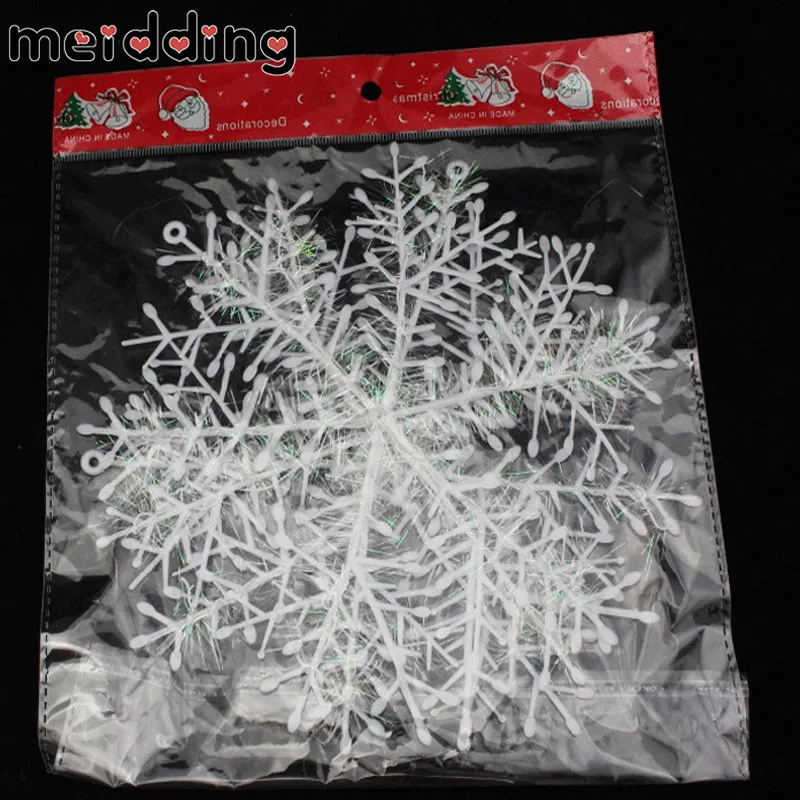 10-30Pcs Christmas White Snowflake Decor For home Hanging Pendant New Year 2024 Gifts Xmas Tree Ornaments Window Noel Decoration