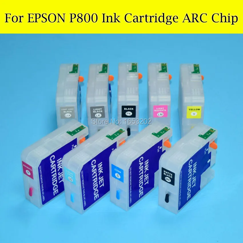 80ML P800 Refill Ink Cartridge With Reset Chip For EPSON SureColor P800 Printer With 9 Color X 500ML Pigment Ink