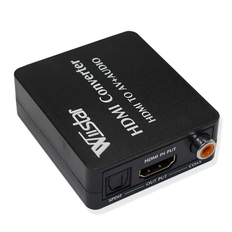 Wiistar HDMI a AV Audio entrada HDMI CVBS Spdif y salida Coaxial compatible con NTSC/PAL para TV/PC/PS3/DVD de rayos azules 1080p HDMI2AV