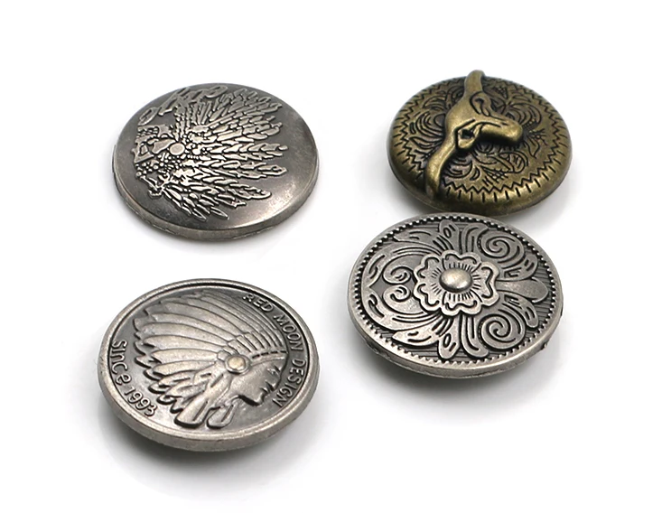 Metal Buttons Snap Button Silver  Nail Rivet With Bead Decoration for Leathercraft Bag Snap Fastener Leather Sewing wallet acces
