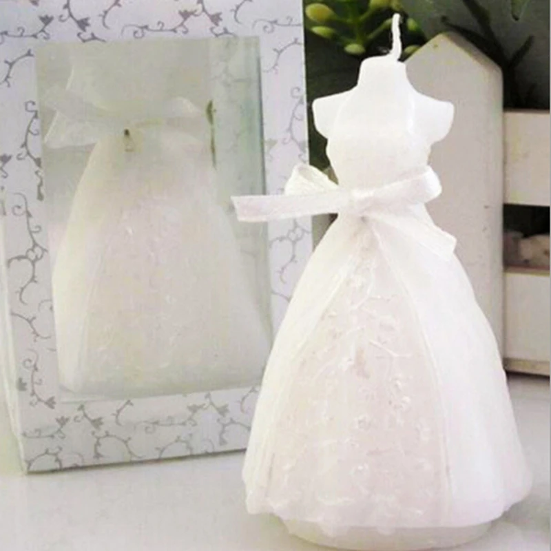 100pcs New  wedding bride dress candle favor wedding gifts for guest wedding souvenirs