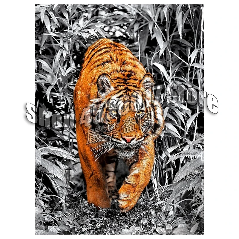 

Black & White Lions & Tigers Diamond Painting Cross Stitch Diamond Embroidery 5D Diy Diamond Mosaic animals Full Rhinestones Art