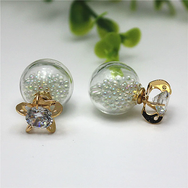 2019 new design fashion brand jewelry Thick glass beads stud earrings earring for women gift