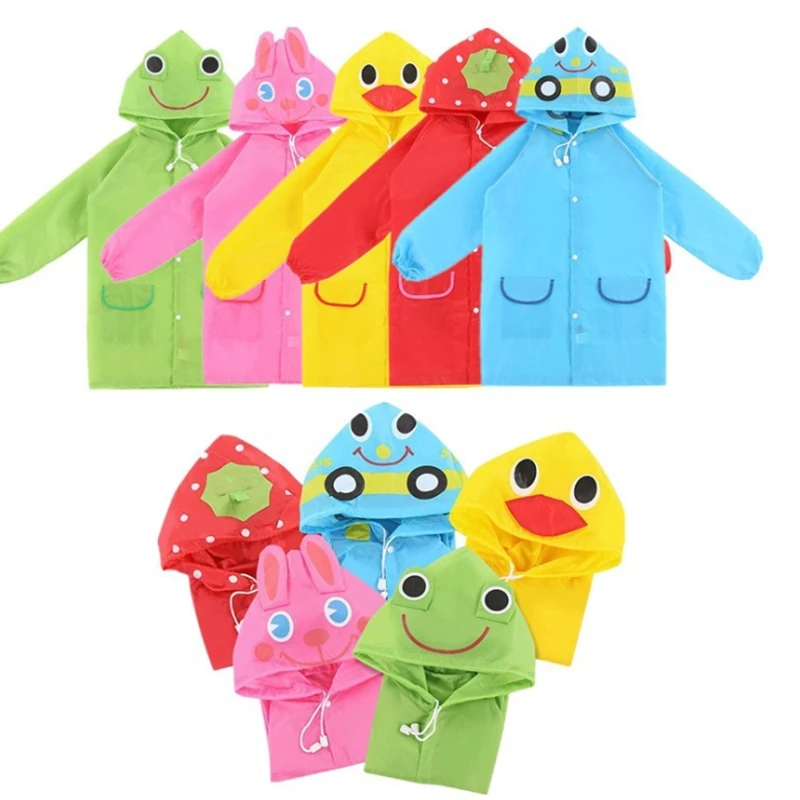 50pcs/lot high quality Cartoon Animal Style Waterproof Kids Raincoat For Children Rain Coat Rainwear Rainsuit Student Poncho