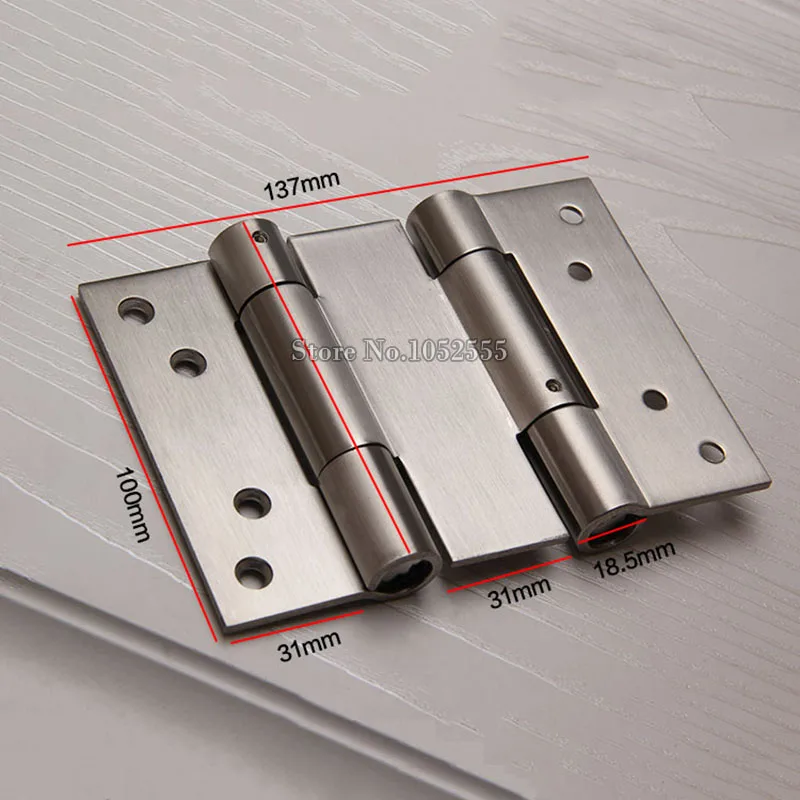 High Quality 2PCS 4Inch Silver Tone Stainless Steel Door Hinge Bearing Flat Open Thickened Fold Two-Way Hinges