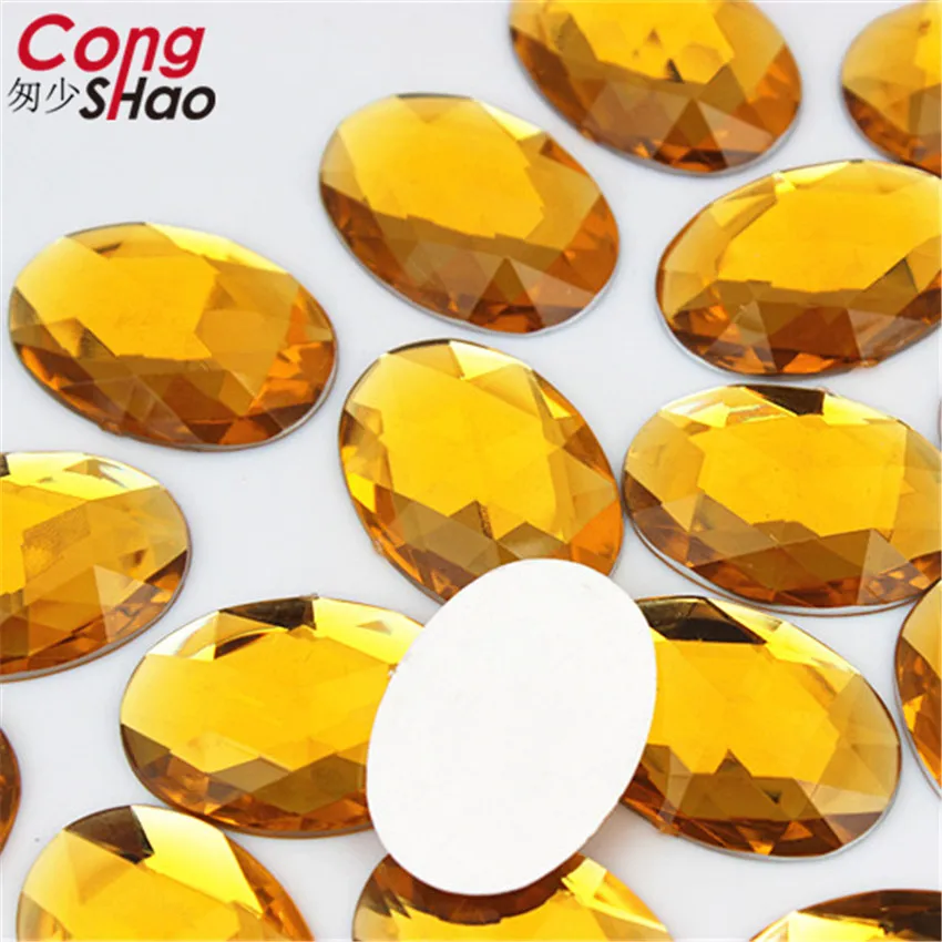 Cong Shao 100PCS 18*25mm Ovale Form Acryl Strasssteine Flatback Steine Und Kristalle Für Kostüm Handwerk DIY Dekoration YB137 – Detail 12