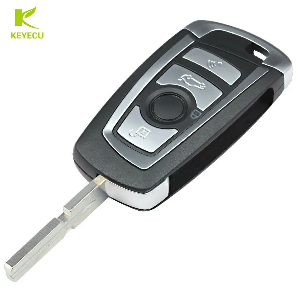 KEYECU Replacement EWS Modified Flip Remote Key 315/433MHZ PCF7935AA ID44 Chip - LX8 FZV for BMW 3 5 6 7 8 M3 X3 Z3 HU58 Blade