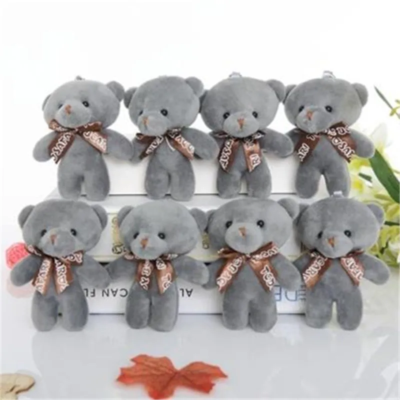 Promotion Korea Bear 10pcs/lot 12cm lovely exquisite small plush toy teddy bear,Wedding Bouquet Animal soft plush doll Keychain