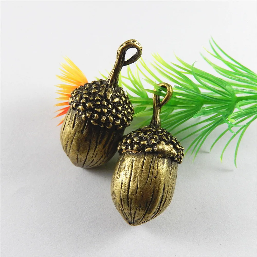 (5pieces)Creative Bronze Alloy Acorns Necklace Pendant Bracelet Charms 40*18mm Vintage Jewelry Accessories Handmade Crafts 52300