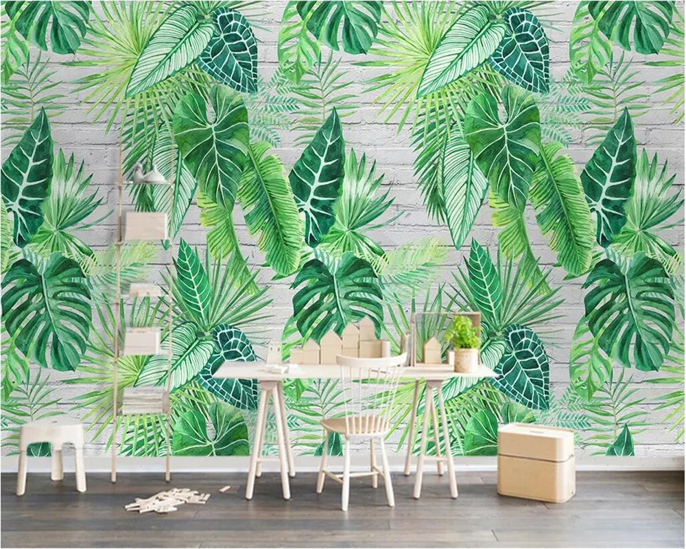 beibehang Custom Wallpapers 3d Stereo Photo Mural Scandinavian Tropical Botanic Turtle Leaf Background Wall 3d Wallpaper murals