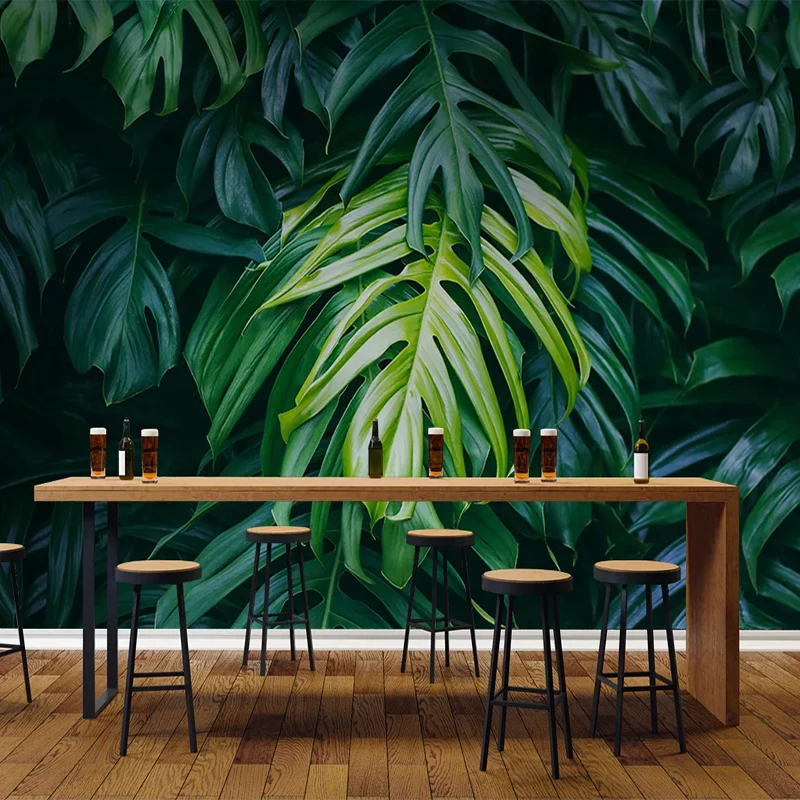 

Custom Any Size Green Leaves 3D Photo Wallpaper For Kitchen Living Room Restaurant Background Decoration Mural Papel De Parede