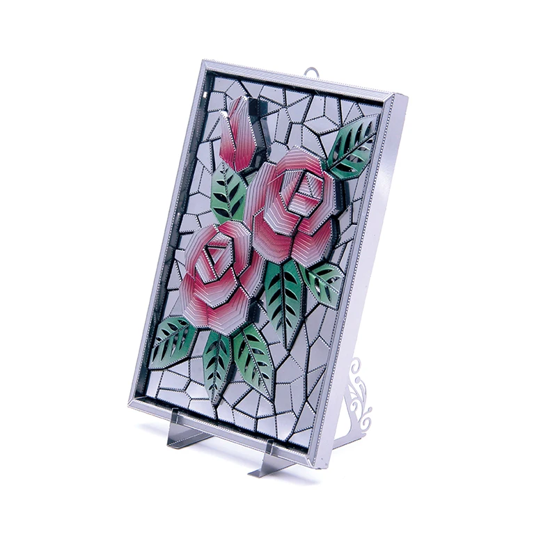 2018 Microworld 3D metal puzzle The covenant of roses Model DIY Laser Cut Jigsaw gifts For Adult Educational Toys Desktop decor