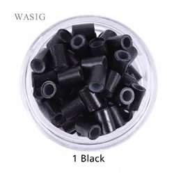 Tubos de cobre de silicona forrados de 500mm, anillos de bucle de microeslabones, cuentas de cabello para extensiones de cabello humano, herramientas de trenzas, 4,5 Uds.