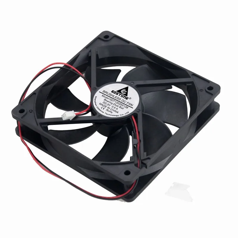 50 Pcs Gdstime 12cm 0.5A DC 5V 2Pin Dual Ball 120mm*120mm*25mm Computer Cooling Fan 120mm x 25mm 12025B High Airflow Cooler