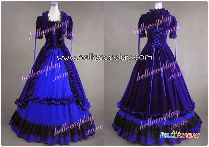 

Gothic Renaissance Velvet Dress Gown Cosplay Prom H008