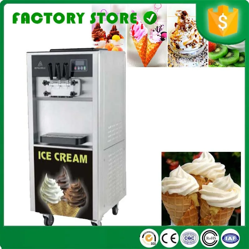 High Quality 3 Flavor Design Soft Ice Cream Vending Machine Mini Spare Parts for Sale Free Shipping by Sea