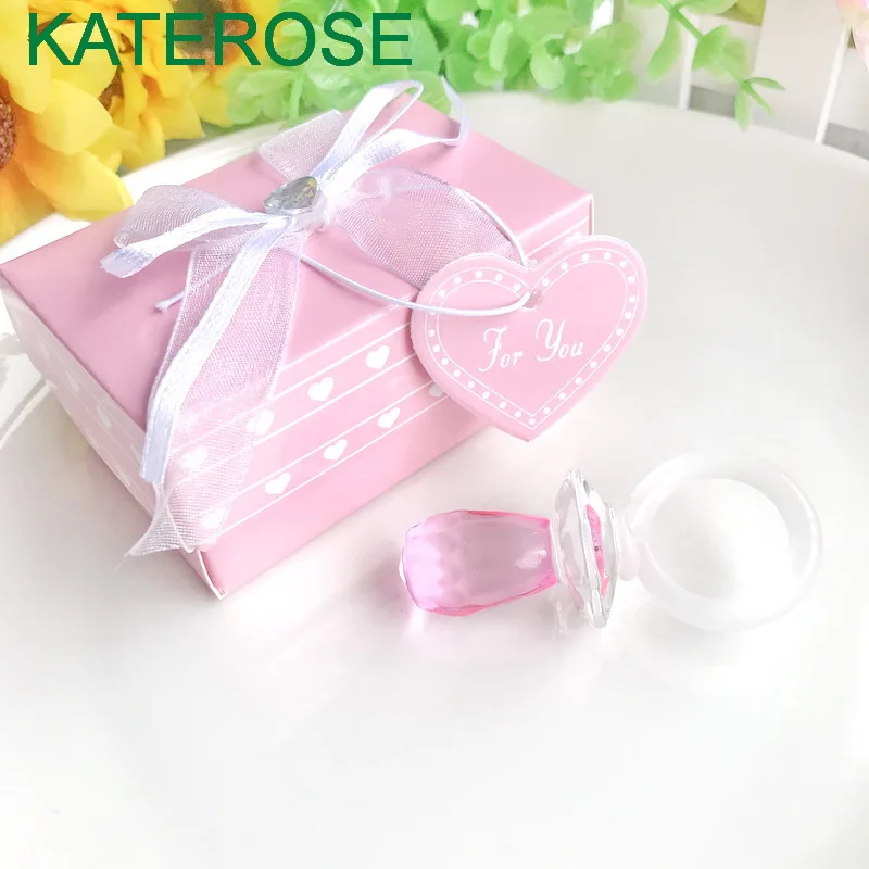 6PCS  Choice Crystal Collection Pink Nipple Keychain Baby Shower Favor Birthday Party Giveaway Gift For Guest