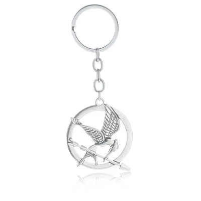 The Hunger Games Keychain Popular Vintage Style Birds Charm Golden Snitch Pendent Key Chain Keyrings Metal Keychains Car Holder