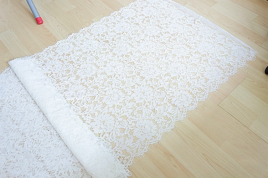 LASUI New 1pieces/1lot Eyelash LACE White lace fabric width65cm dress decoration clothes  accessory kicthen accessories JM013