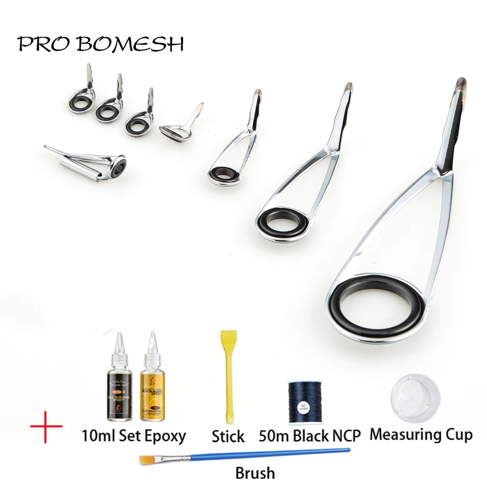 Pro Bomesh KLH20 7.5g Spinning Guide Set 10ml Set Epoxy Resin NCP Thread Brush Measuring Cup DIY Custom Fishing Rod Accessory