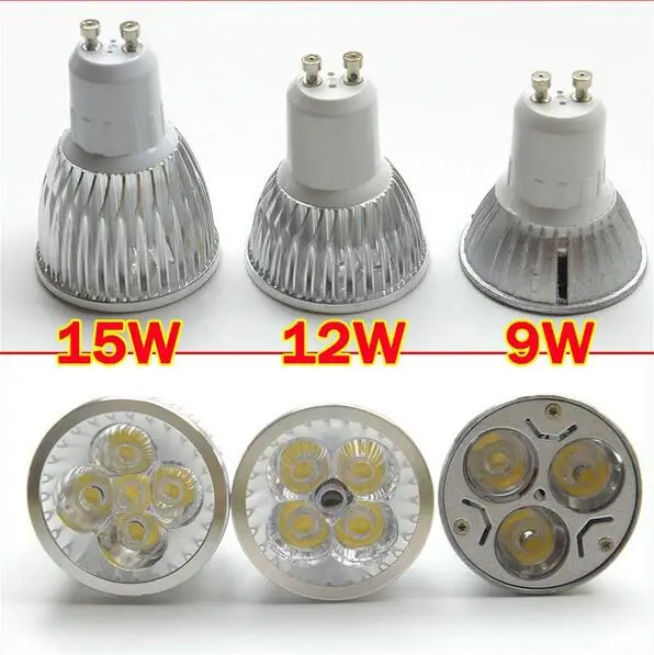 

Ultra Bright dimmable 9w 12W 15w GU10 LED Bulbs Spotlight High Power gu 10 led Lamp Day White LED SPOT Light