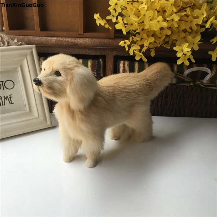 large 26x7x17cm simulation Golden Retriever hard model polyethylene&furs yellow dog craft prop,home decoration gift s1381