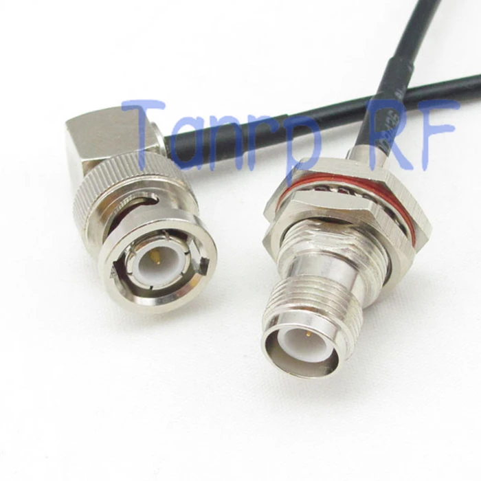 

10pcs 6in RP-TNC female jack to BNC male right angle RF connector adapter 15CM Pigtail coaxial jumper cable RG174 extension