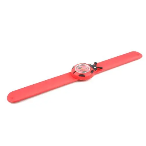 YCYS-Child Boy Girl Ladybug Adorable Cartoon Silicone Watch - Color: Red